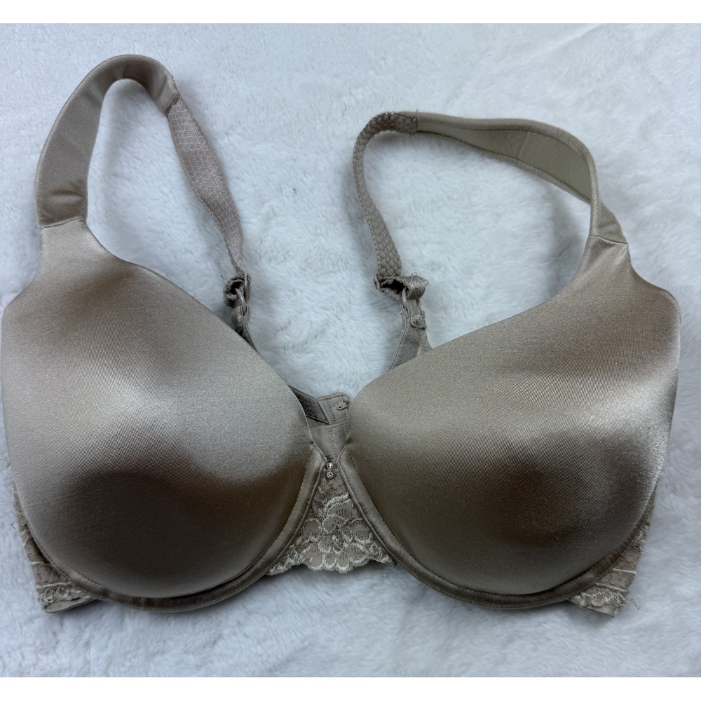 Vanity Fair 75371 Taupe Lace Underwire Bra 36D DAMAGED Needs Repair